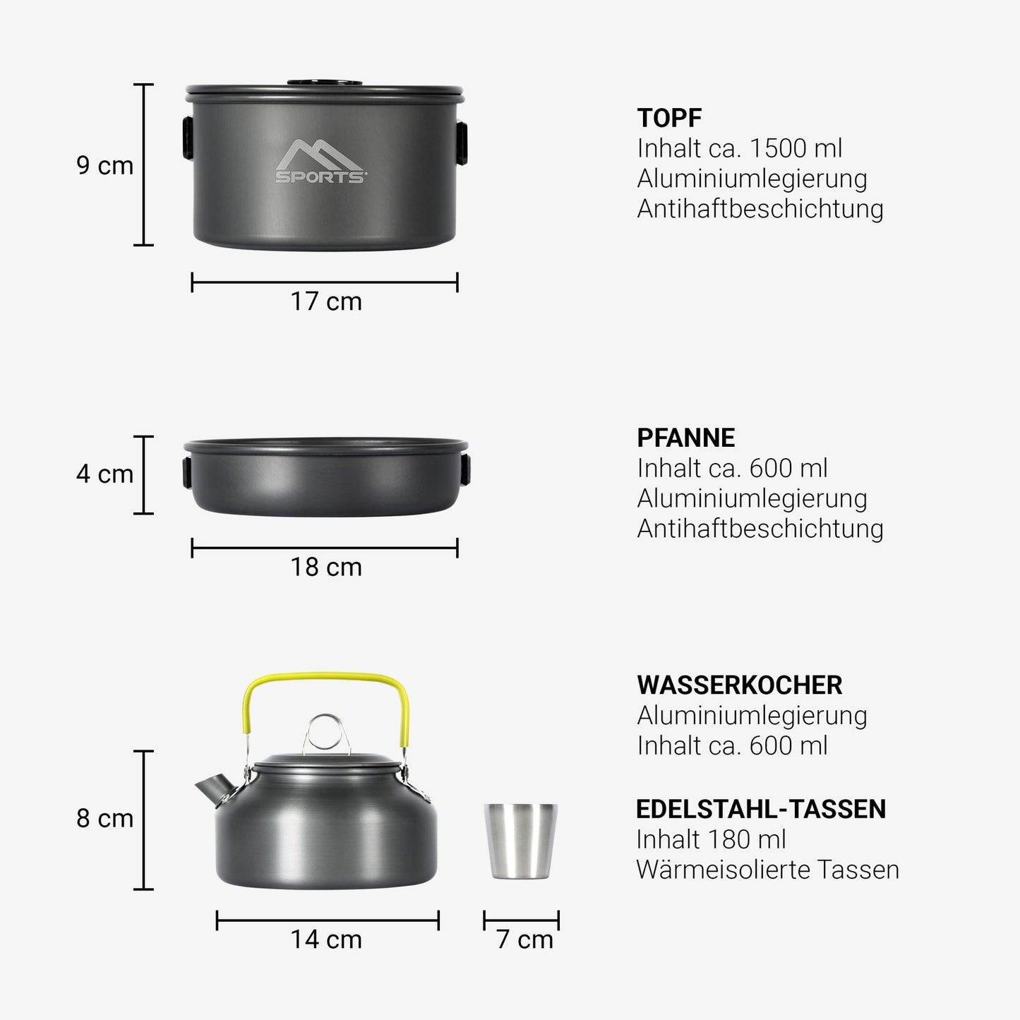 Camping Kochgeschirr Set