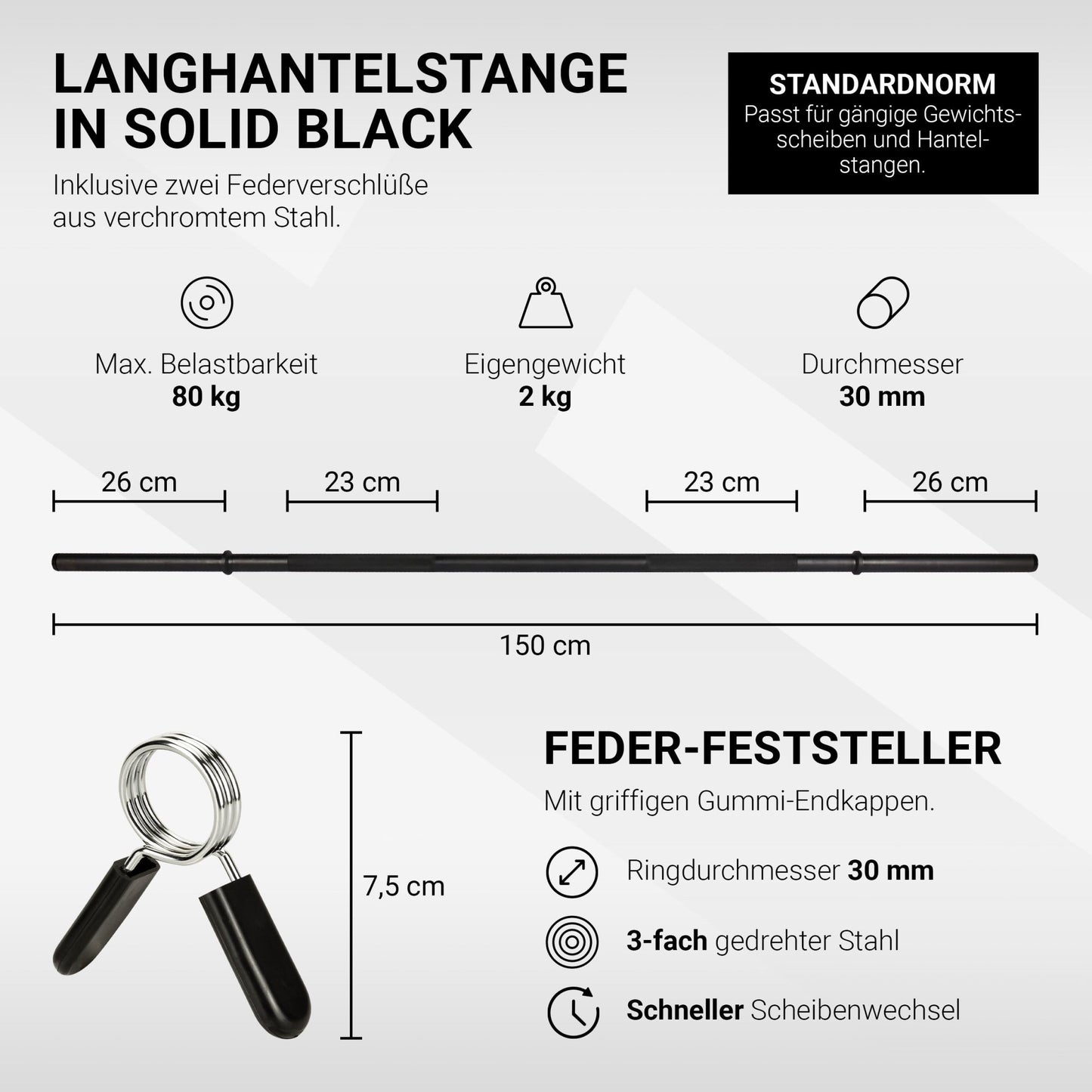 Langhantelstange Black